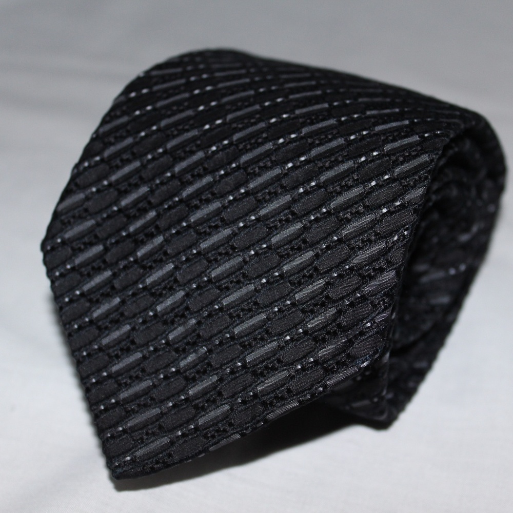 Giorgio Armani black cotton and silk tie